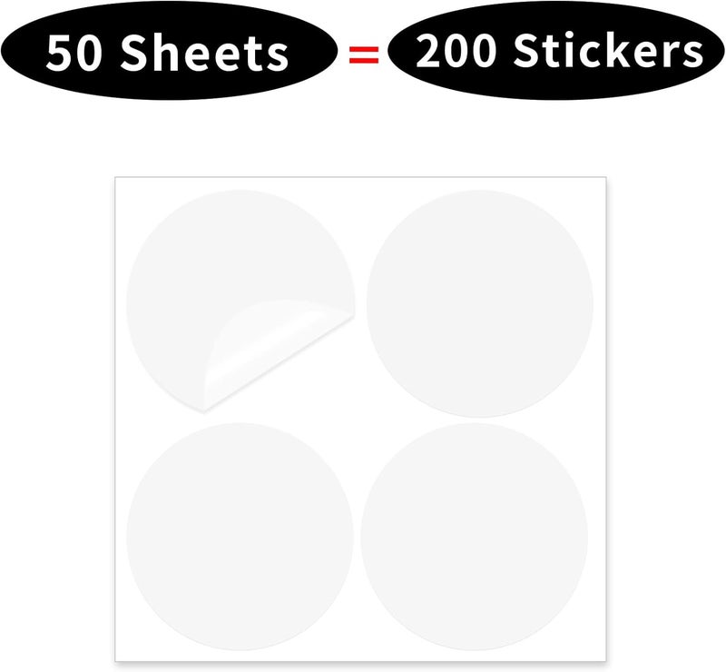 Yeachlaing 3 Inch Round Clear Seal Stickers,Transparent Envelope Mail Wafer Seal Self Adhesive Package Circle Label (1bag,200PCS) - Image 2